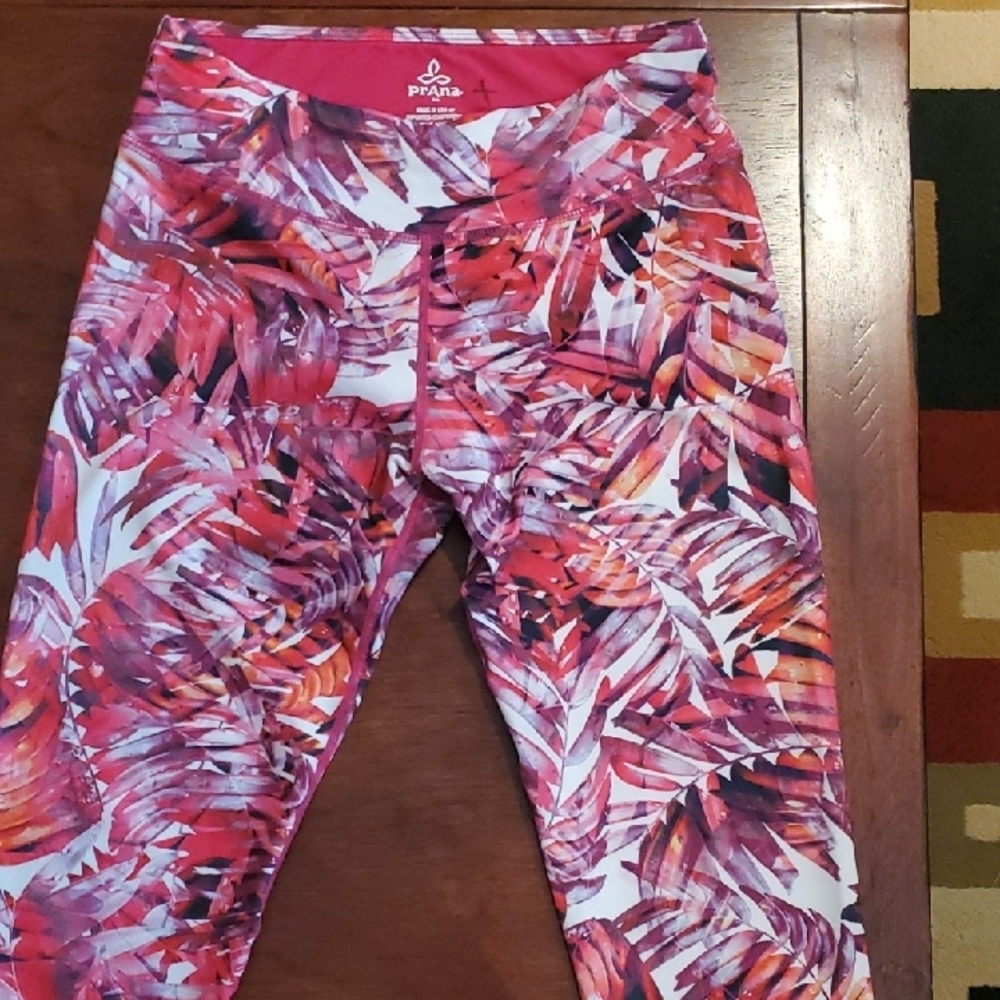 Prana Vibrant Pink and Red Leggings